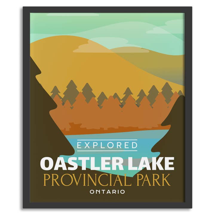 Oastler Lake Provincial Park 'Udforsket' plakat for engroshandel hos Canada Untamed