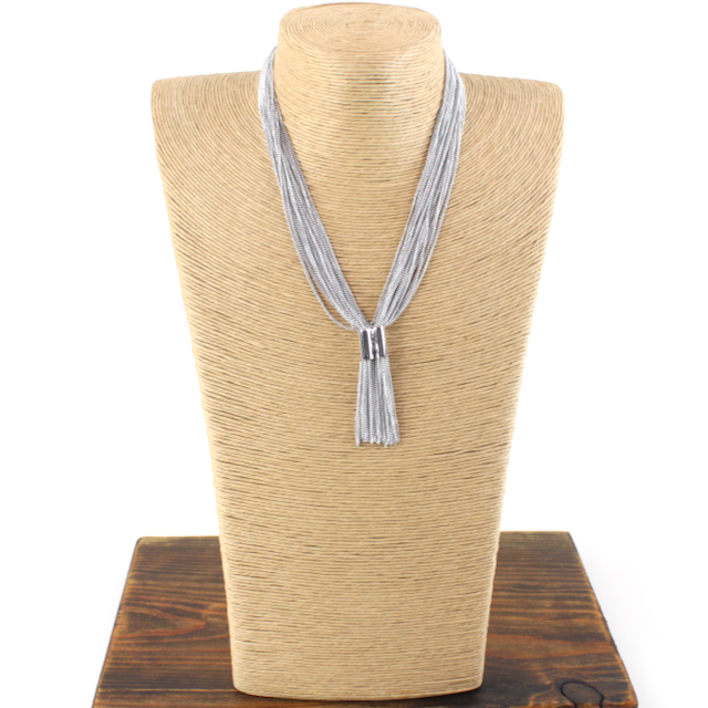 Pretty Persuasions – wholesale Link & chain necklace – N24254 Layered Tassel Necklace1