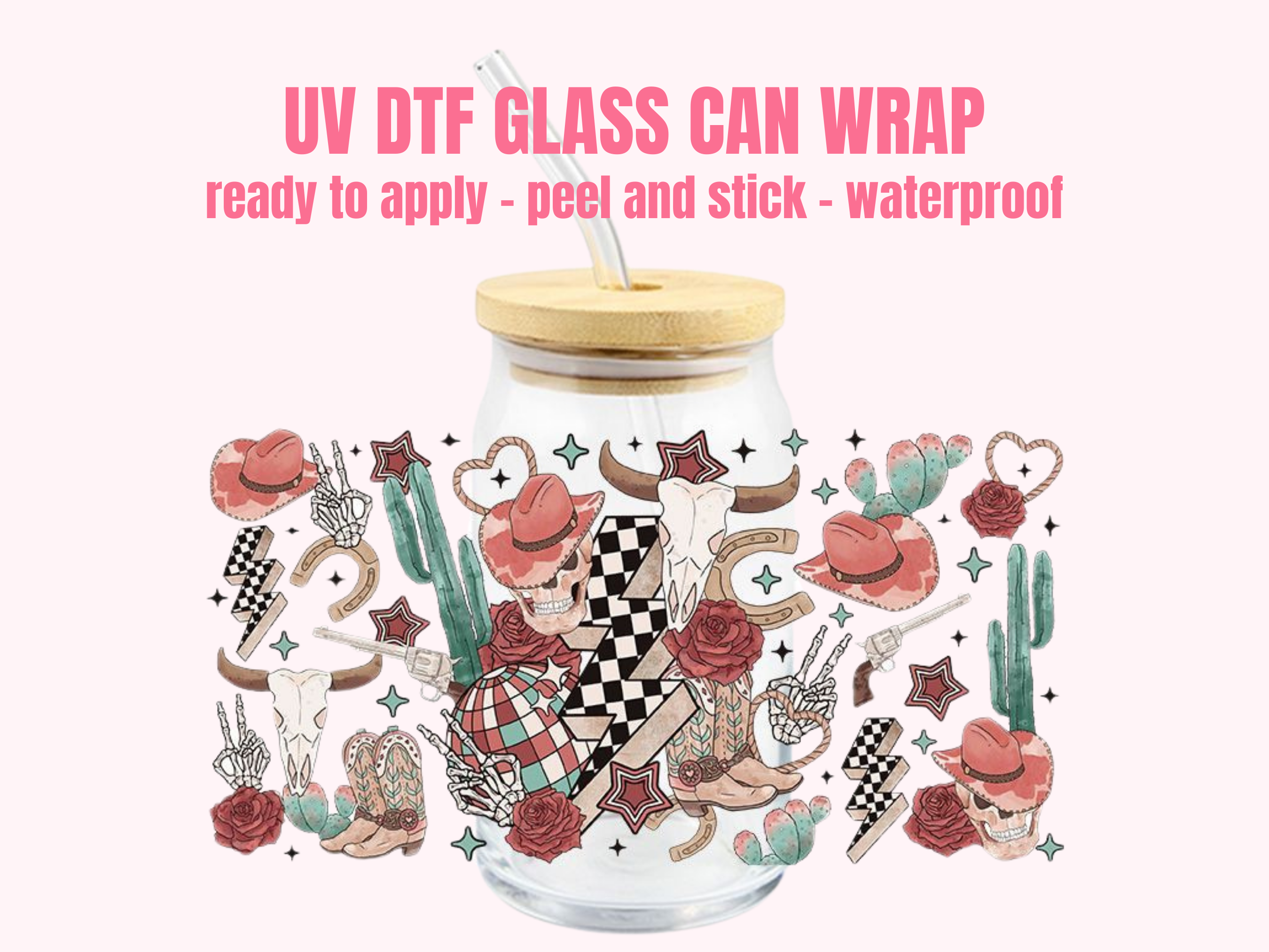 One Stop Cups - Wholesale Sticker - UV DTF WRAP Retro Country C40