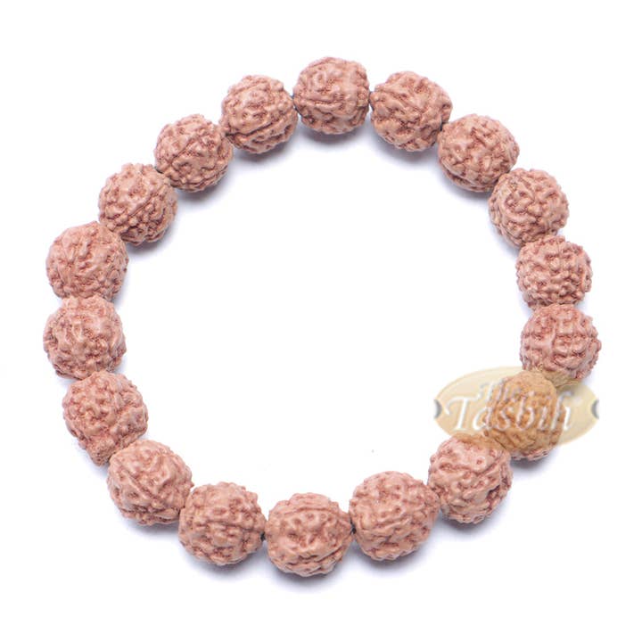 Rudraksha Beaded Bracelet – 10mm Jenitri Seed Healing Prayer Beads With 19 Beads On Elastic Cord for wholesale by IndoMode