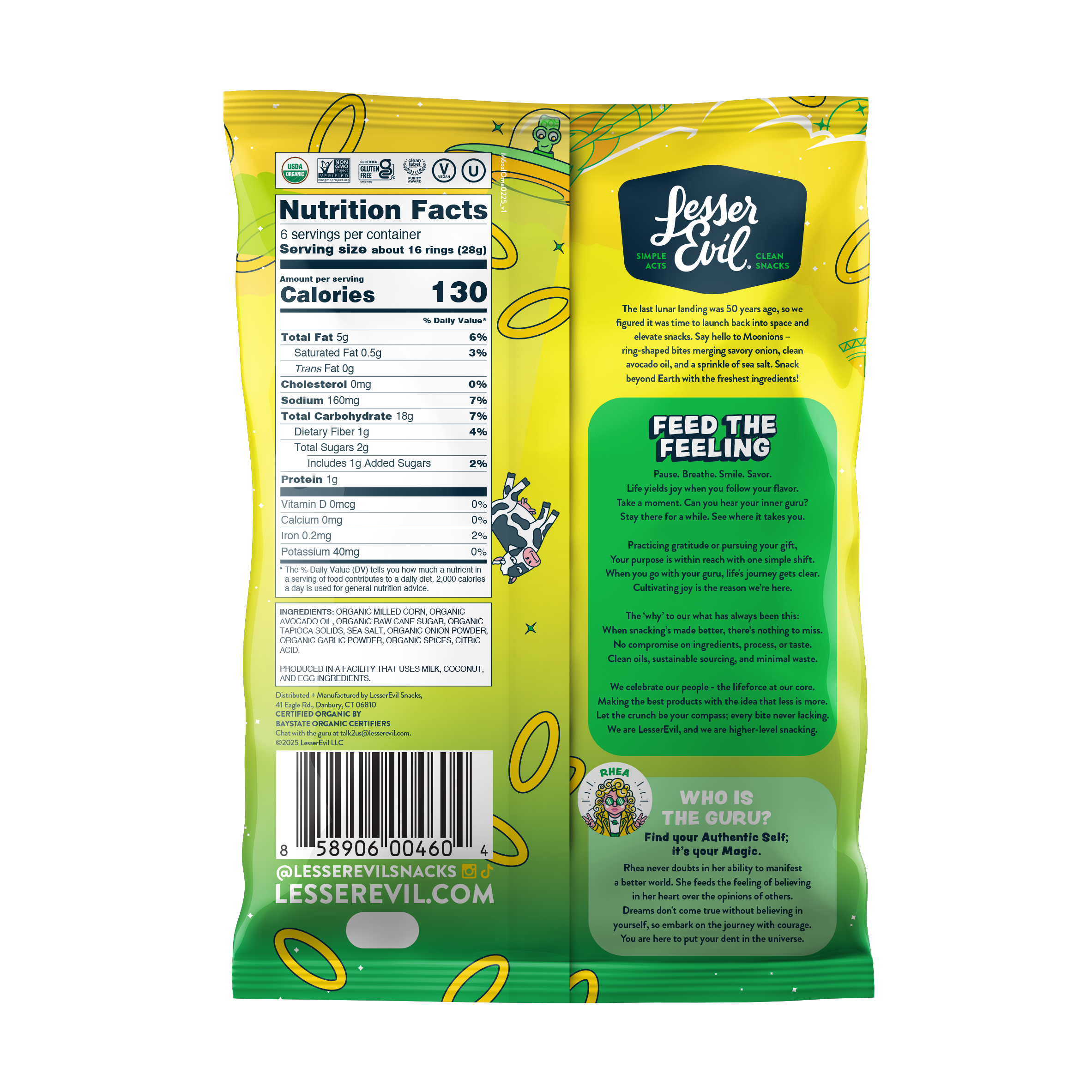 LesserEvil - Vente Encas soufflé - Moonion, oignon intergalactique 6 oz1