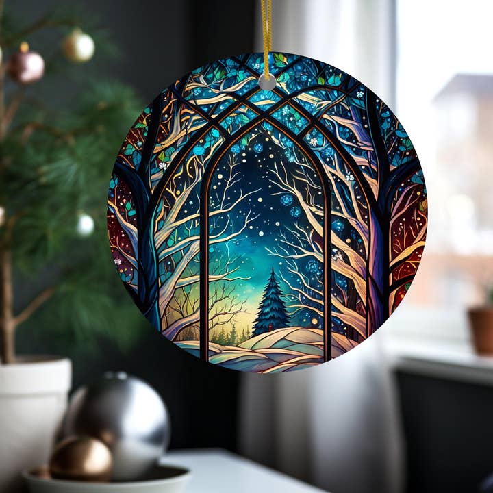 Fernville Creations - Wholesale Ornament - Ceramic Stained Glass Image Christmas Tree Ornament