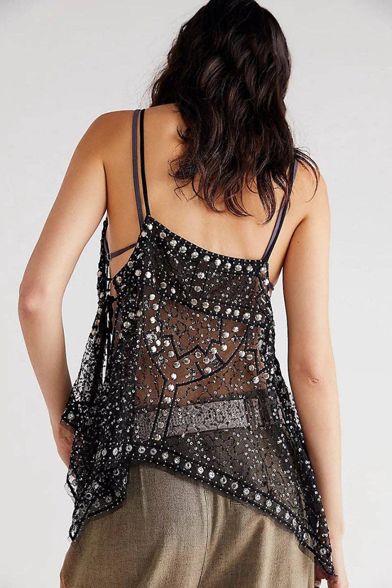 Mccolin - Wholesale Camisole - Women's - Sequin Embellished Camisole Top3