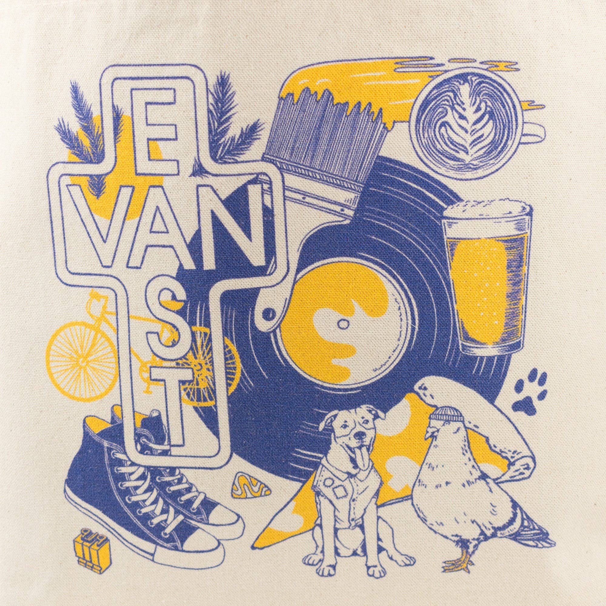 Porchlight Press Letterpress – Sacola - Unissexo por atacado – Saco de Pano: East Van3