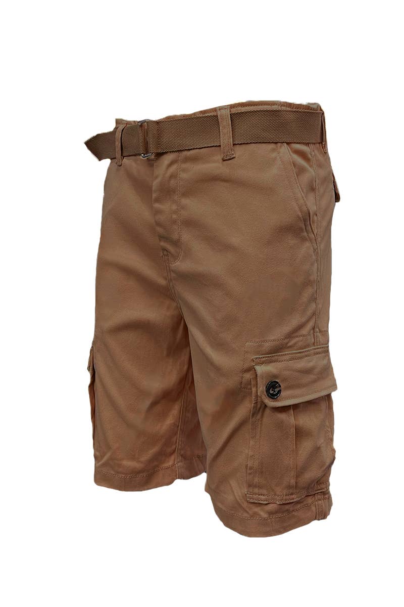 WEIV - Wholesale Shorts - Men's - CS002 Mens Casual Cotton Belted Cargo Shorts8
