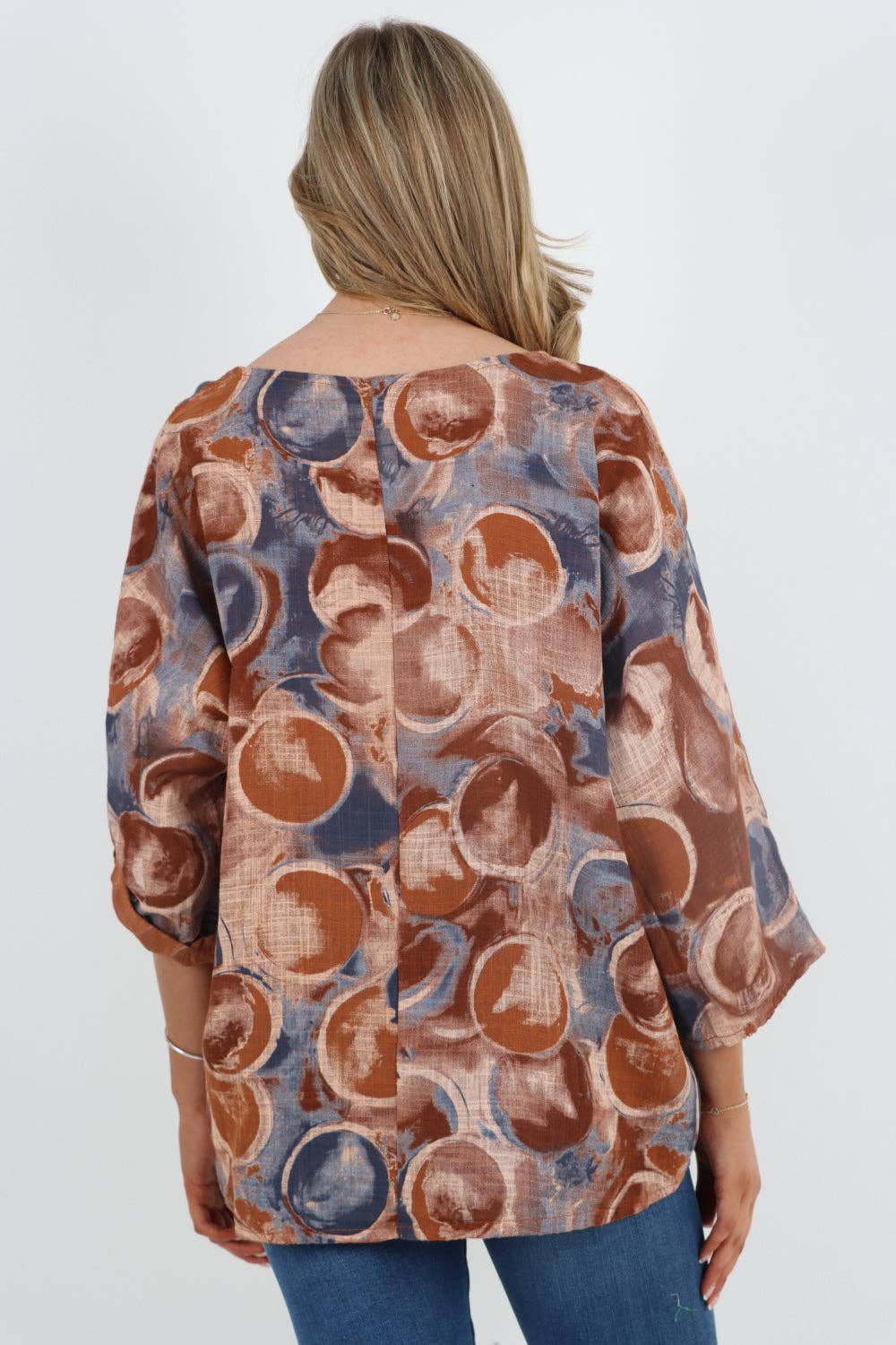 Miss Bold – wholesale Blouse – Women’s – Italian Circle Print Cotton Top56