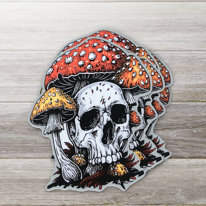 Mushroom Skull for wholesale by Ozark Sticker Company