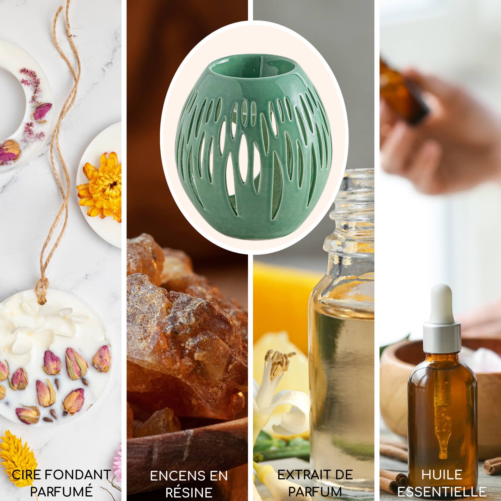 Zen'Arôme - Wholesale Oil Warmer - Ovali Olive ceramic wax warmer and melts2