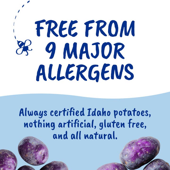 Roots Potato Chips - Wholesale Chips - Tallow Purple Sea Salt Kettle Cooked Potato Chips – Naturally Vibrant Flavor – Regenerative Idaho Purple Potatoes Cooked in 100% Tallow – (12 x 5 oz Bags)6