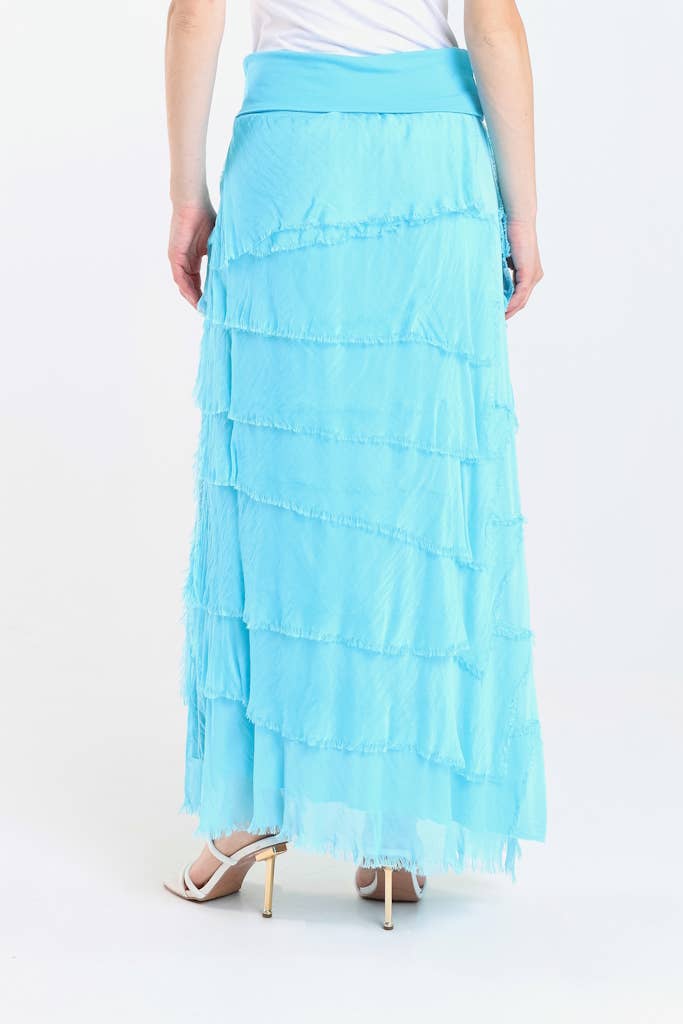 TINA Stephens Italy/Tees By Tina - Wholesale Skirt - Women's - Elisa Silk Ruffle Skirt (SL201)28