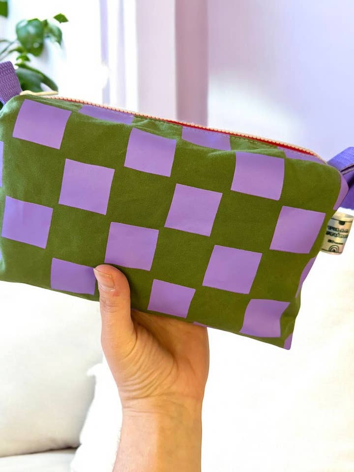 Handprinted Waterproof Boxy Pouch, Makeup bag, Gift for her for wholesale by Yolla.studio