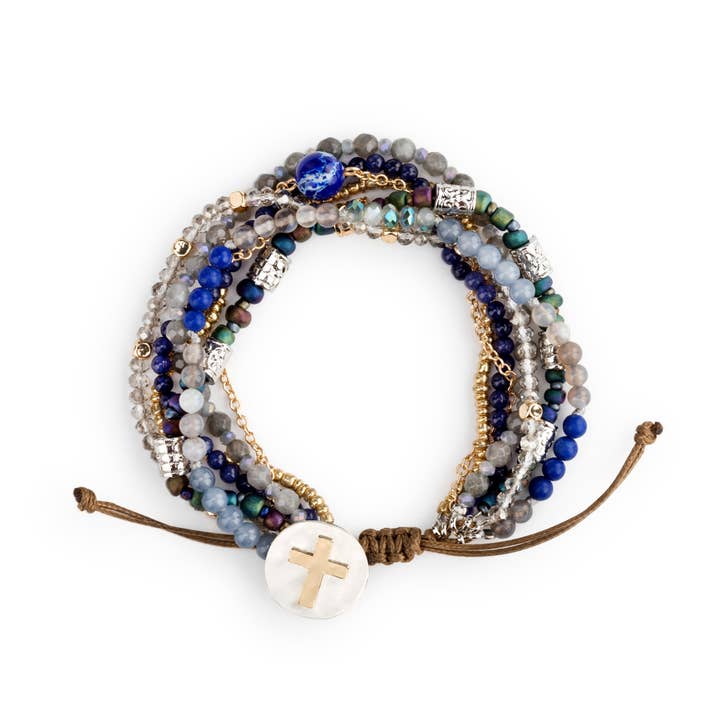 DEMDACO - Wholesale Beaded Bracelet - Beaded Prayer Bracelet - Indigo