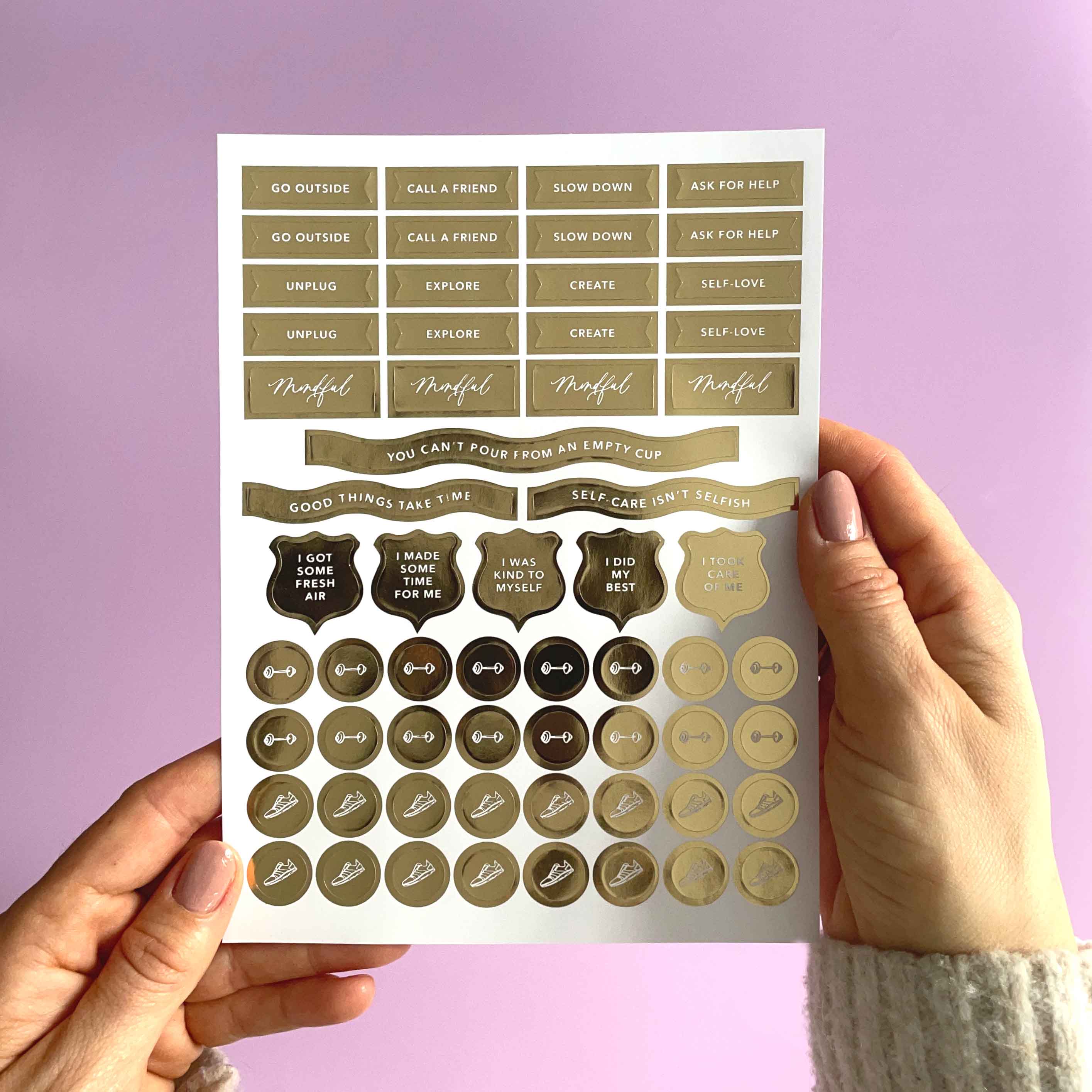 Blush And Gold – Großhandel Aufkleber – Self-Care-Aufkleberpaket (3 Blatt)3