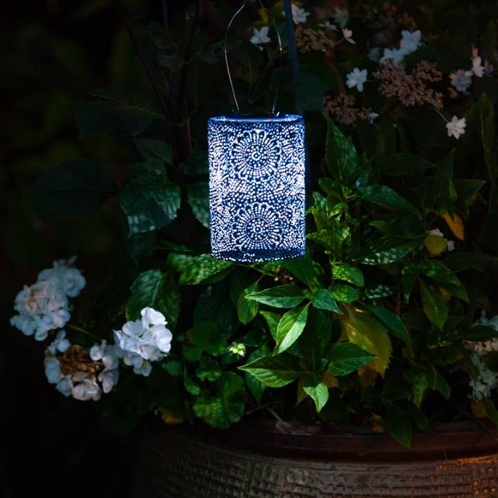 Allsop Home & Garden - Wholesale Outdoor/Lawn Light - Stella Cylinder 7.5" Solar Lantern - Ultramarine4