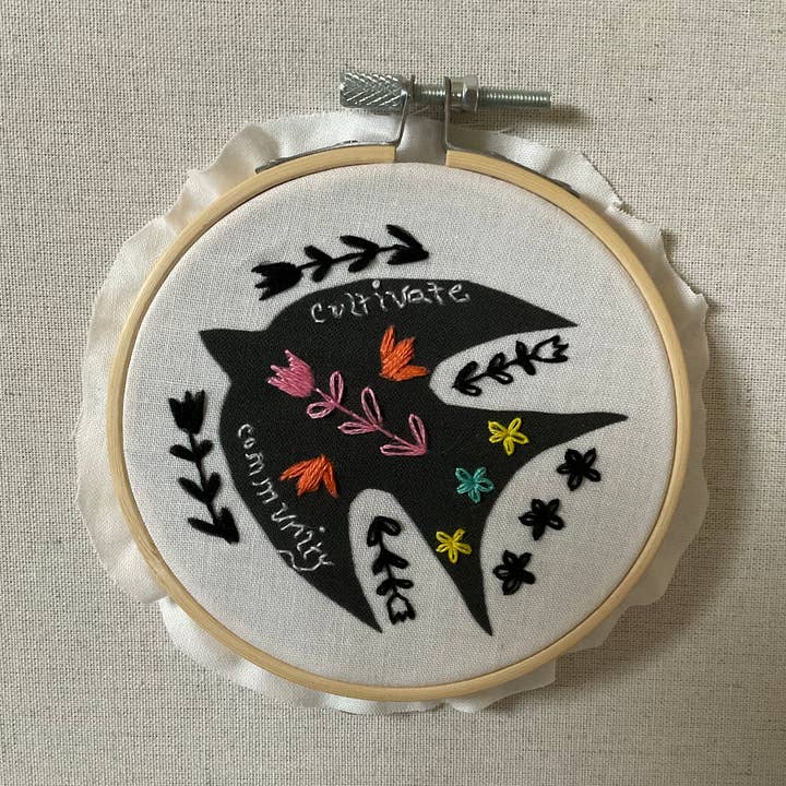 Cultivate Community 4 Inch Embroidery Kit for wholesale by Open Coven