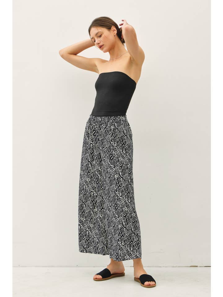 Be Cool - Wholesale Pants - Women's - DITSY PRINTED CROP PANTS W/ ELASTIC WAISTBAND