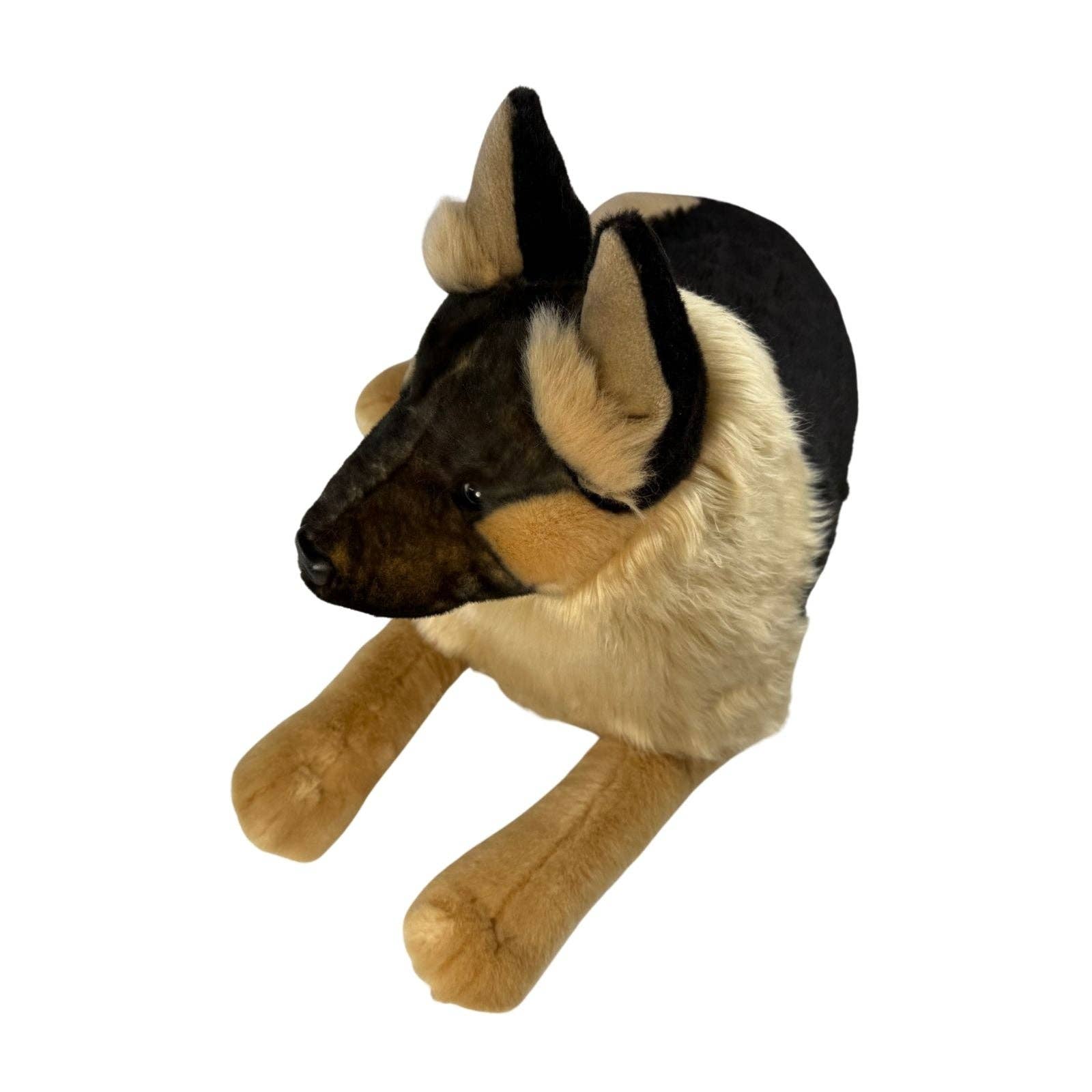 Bocchetta Plush Toys – Engroshandel Tøjdyr - Hund – Kaiser - Schæferhund - 64 cm liggende, sort ansigt5