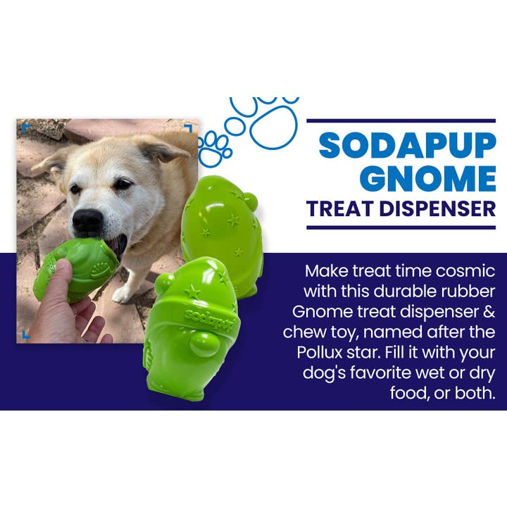 SodaPup Dog Toys - Vendita all'ingrosso Giocattolo da masticare - Cani - Dispenser durevole per snack in gomma sintetica PUP-X a forma di gnomo5