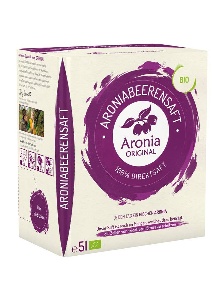 Jus Bio-Aronia, bouteille de 5 L pour la vente par Ekotrebol