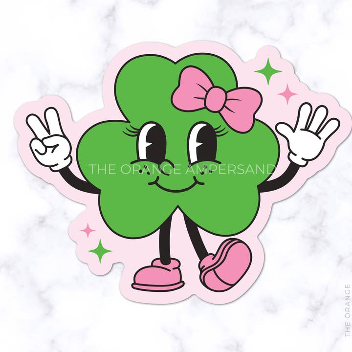Autocollant en forme de trèfle mignon pour la Saint-Patrick pour la vente par The Orange Ampersand