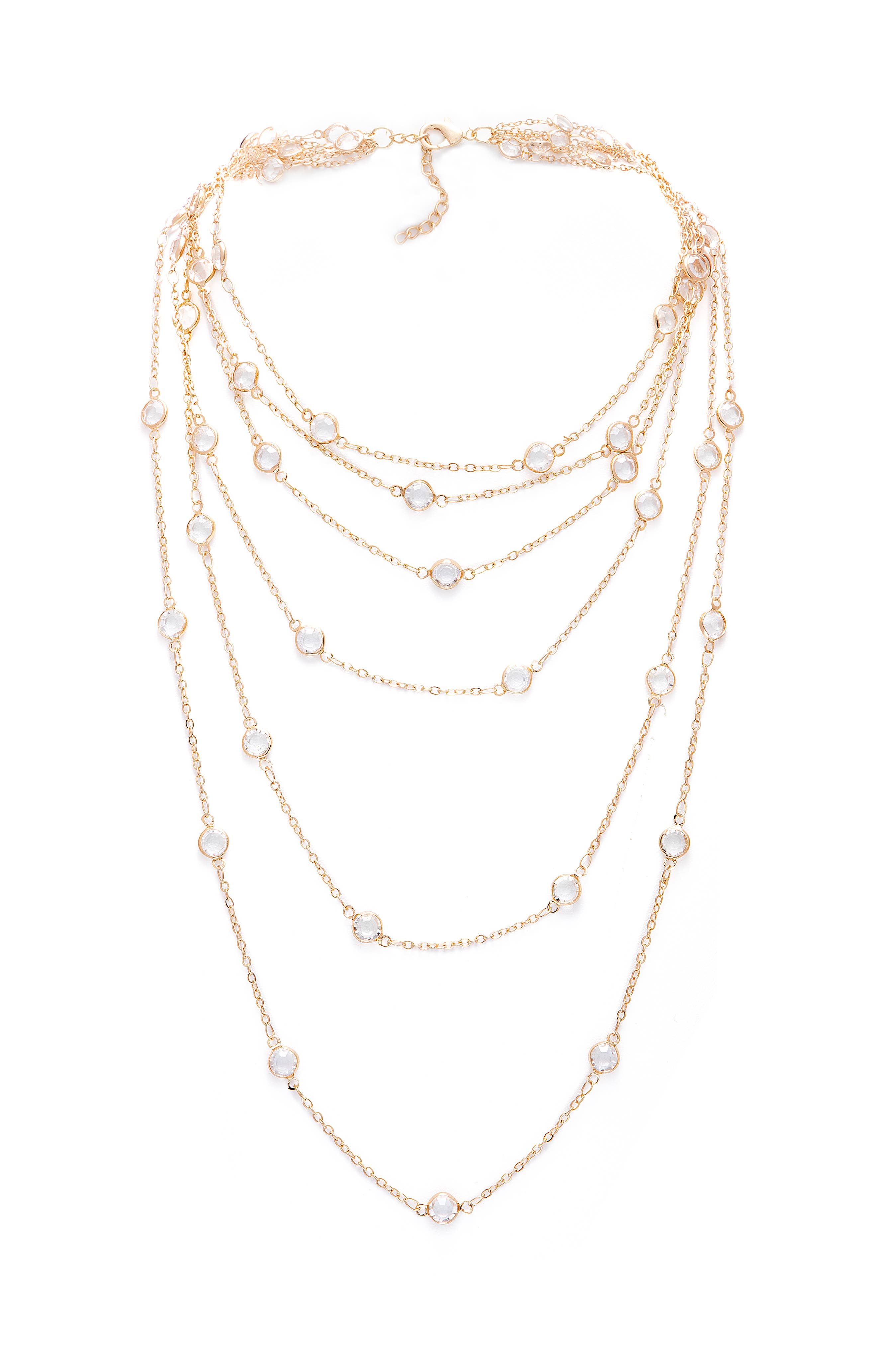 SAACHI - Wholesale Pendant/Charm Necklace - Glass Multi Layer Necklace1