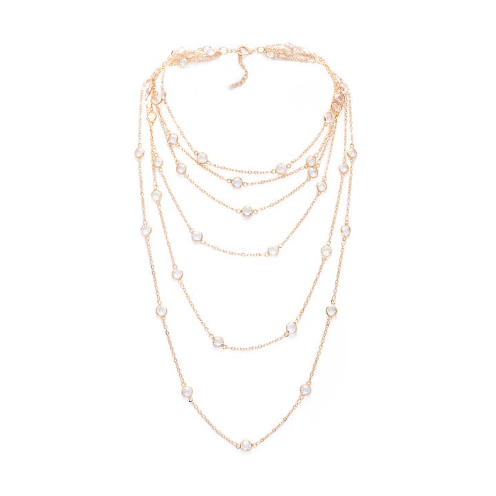 SAACHI - Wholesale Pendant/Charm Necklace - Glass Multi Layer Necklace1