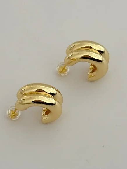 Gold Chunky Crescent Earrings for wholesale by Tramps+Thieves