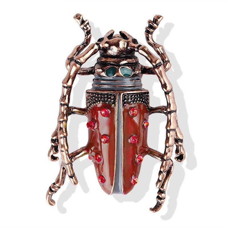 Tourtiwi – wholesale Brooch – Bee Beetle Crystal Pearl Brooch, Cute Insect Metal Pin15