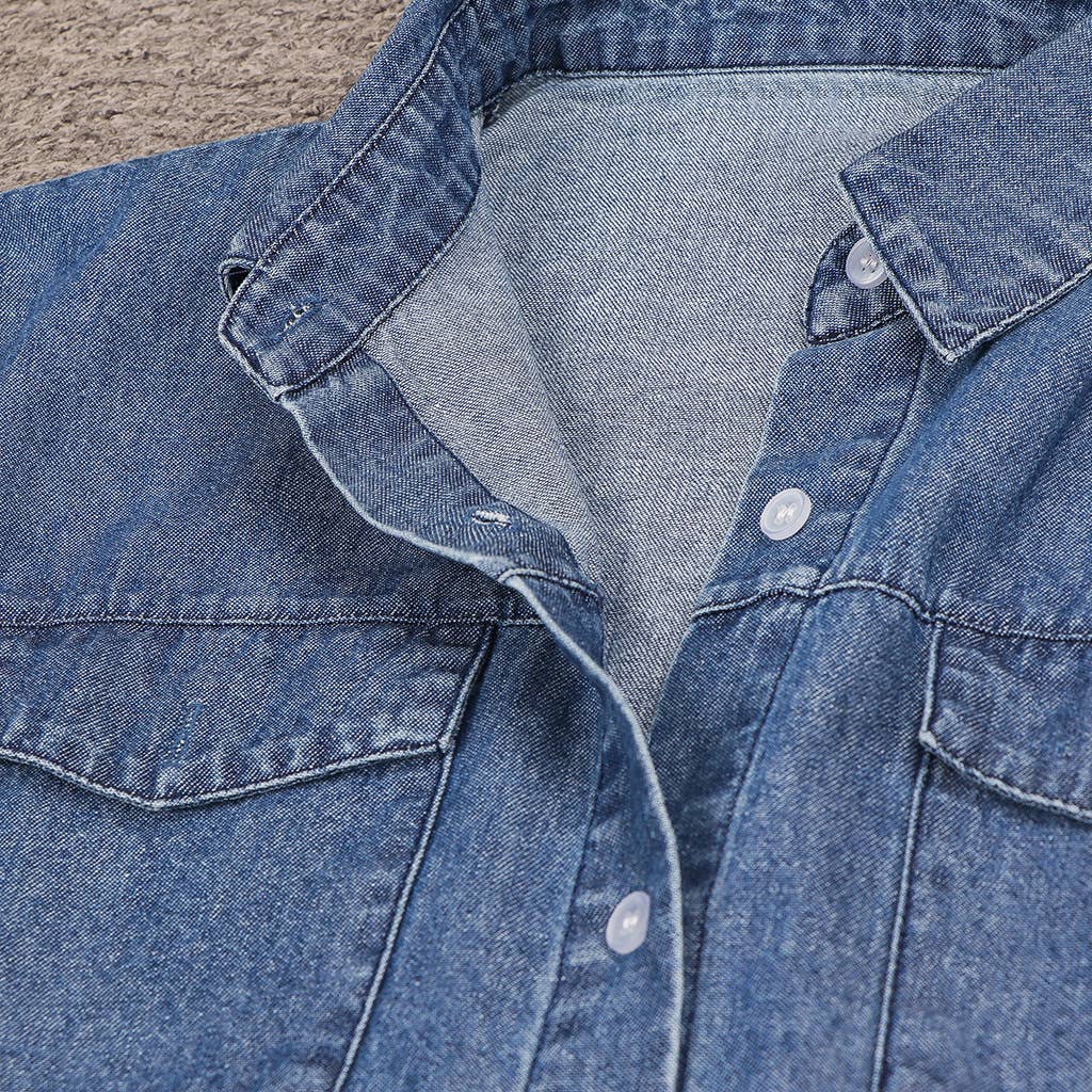 EmberLoom - Wholesale Dress - Women's - Women's Long Denim Dress with Button Front 10