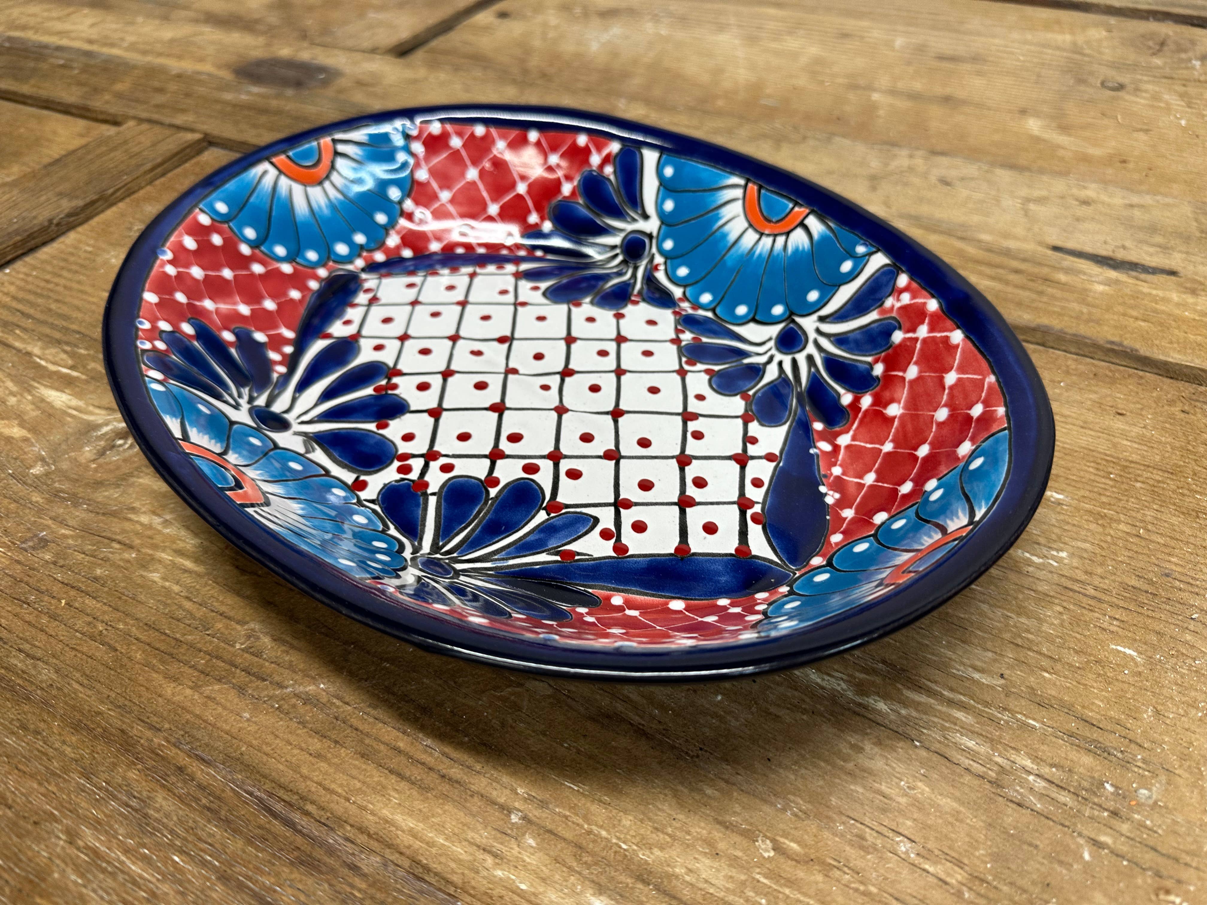 My Amigos Imports - Vente Plateaux - LIQUIDATION-Plateau de fête en céramique Talavera-13,5x10,5-Ovale