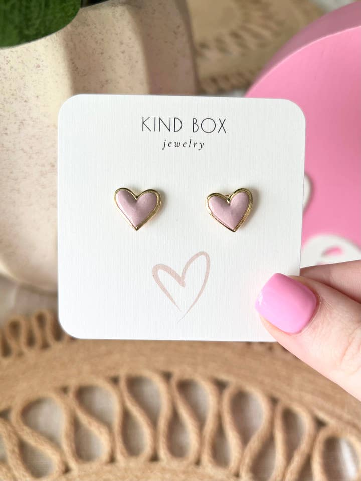 Valentines Earrings: Purple Hearts for wholesale by Kind Box