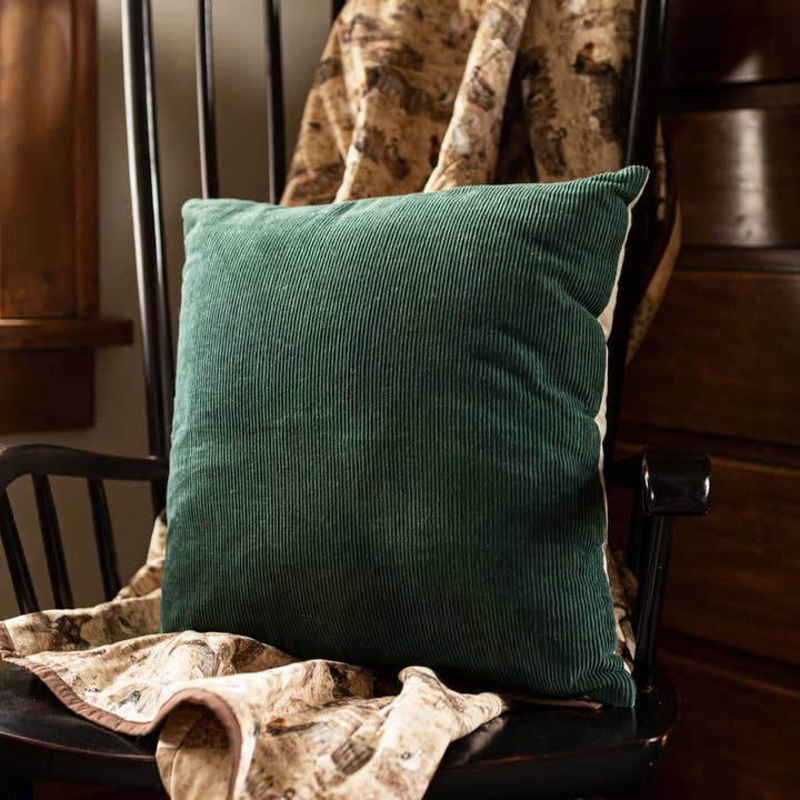 Foreside Home & Garden - Wholesale Throw/Decorative Pillow - Mili 18x18 Farmhouse Corduroy Velvet Filled Throw Pillow