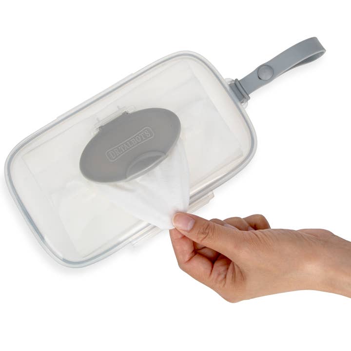 Dr. Talbot's - Wholesale Diaper Bag - Baby - Deluxe Travel Wipes Case, Clear Case with Grey Strap3