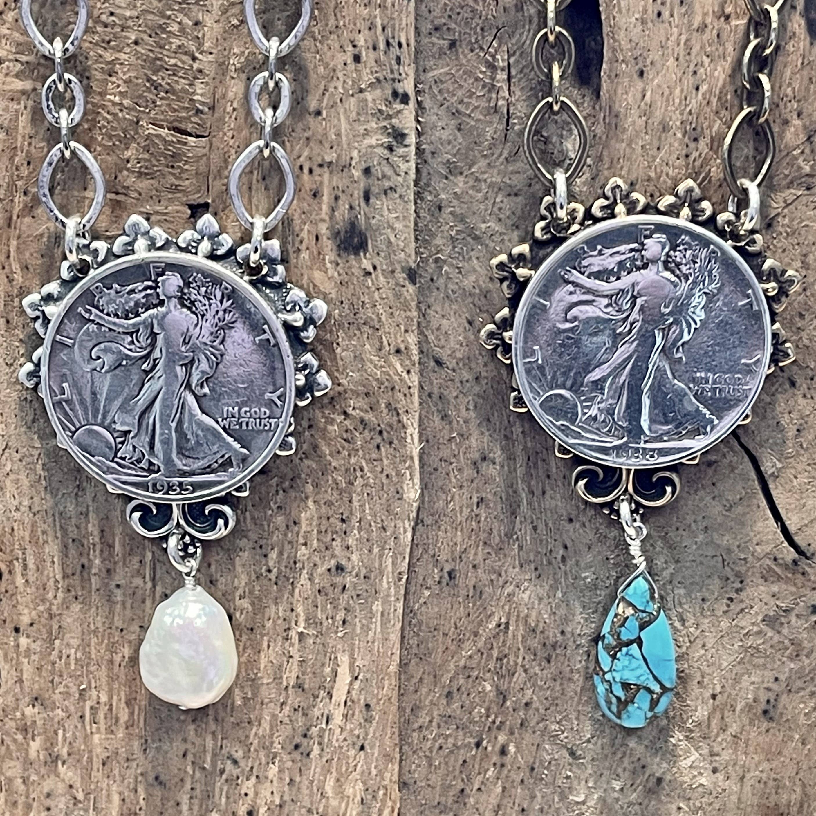 Lorraine Frances Jewelry - Wholesale Pendant/Charm Necklace - Walking Liberty Filigree Necklace5