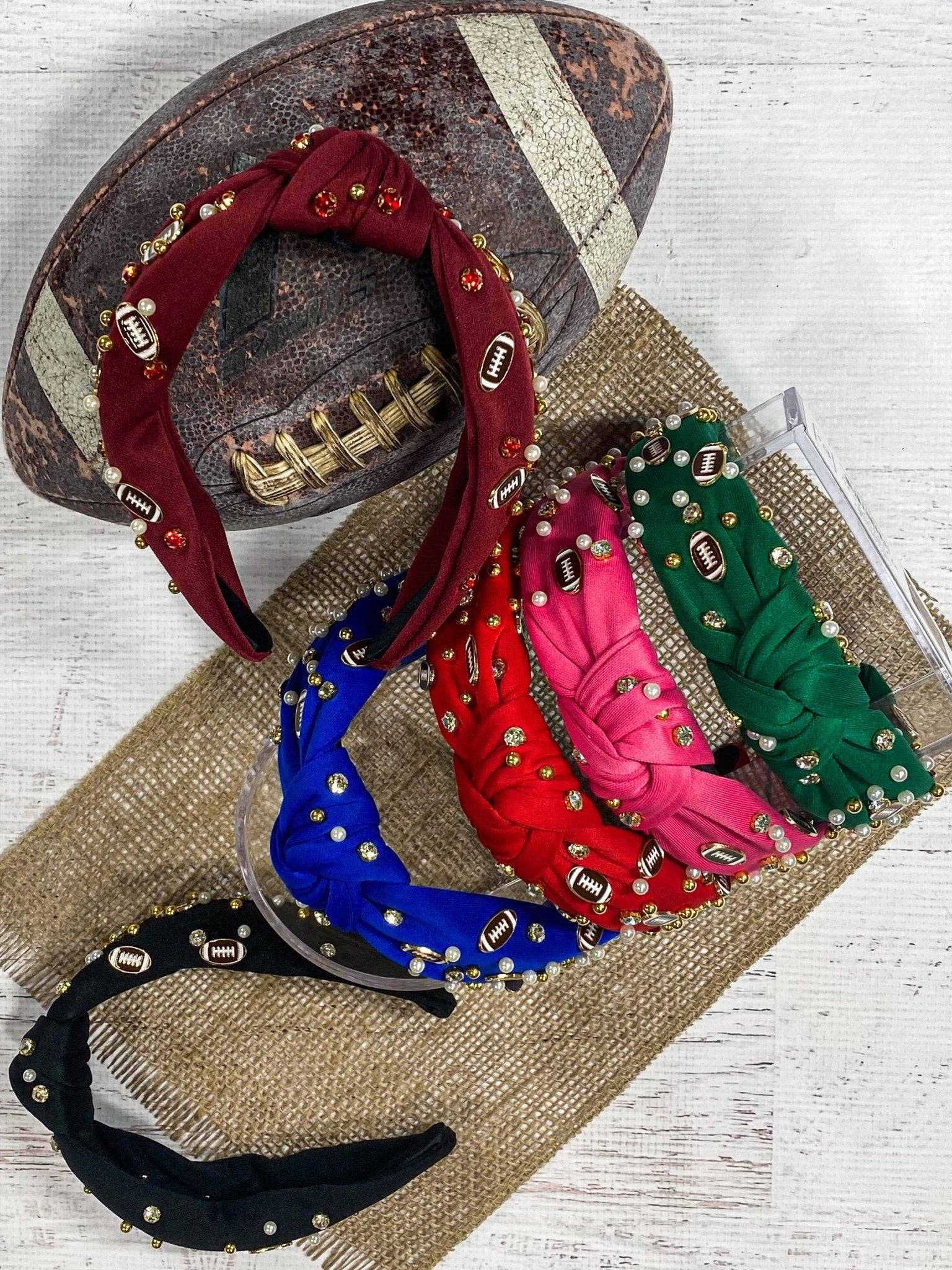 The Hair Bow Company - Vente Bandeau – femme - Bandeau Glamour de Football Noir2