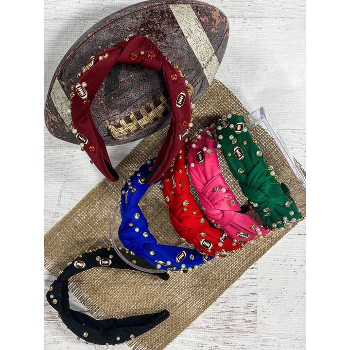 The Hair Bow Company - Vente Bandeau – femme - Bandeau Glamour de Football Noir2