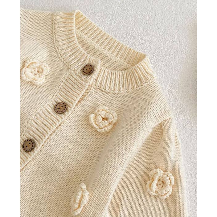 Annie & Charles – wholesale Cardigan – Baby – Annie & Charles® knitted jacket FLOWERS7