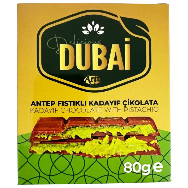 Pops Distro Inc - Wholesale Chocolate Bar - Artu Dubai Chocolate - Pistachio Box of 22 (80g) (Turkey)