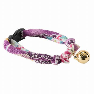 MOON-X USA, INC. - Wholesale Pet Collar - Cat - Chirimen Hanabi Fireworks Cat Collar (Purple)2