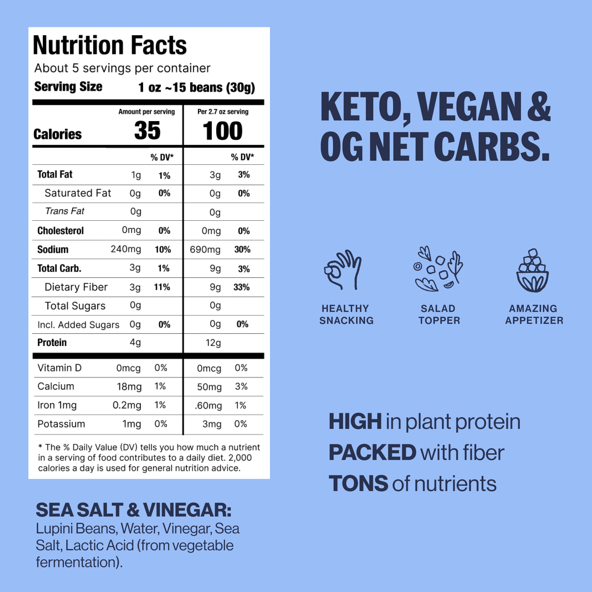 Brami - Wholesale Puffed Snack - Italian Snacking Lupini Beans - Sardinian Sea Salt (150g)6