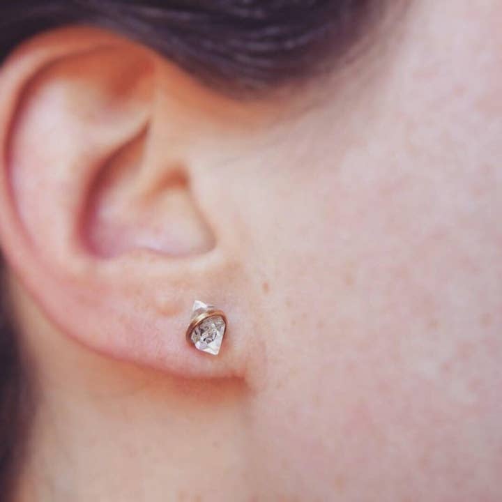 Sojourn Well - Wholesale Stud/Post Earrings - Pakimer Diamond Stud Earrings in 14k Gold Fill or Silver6