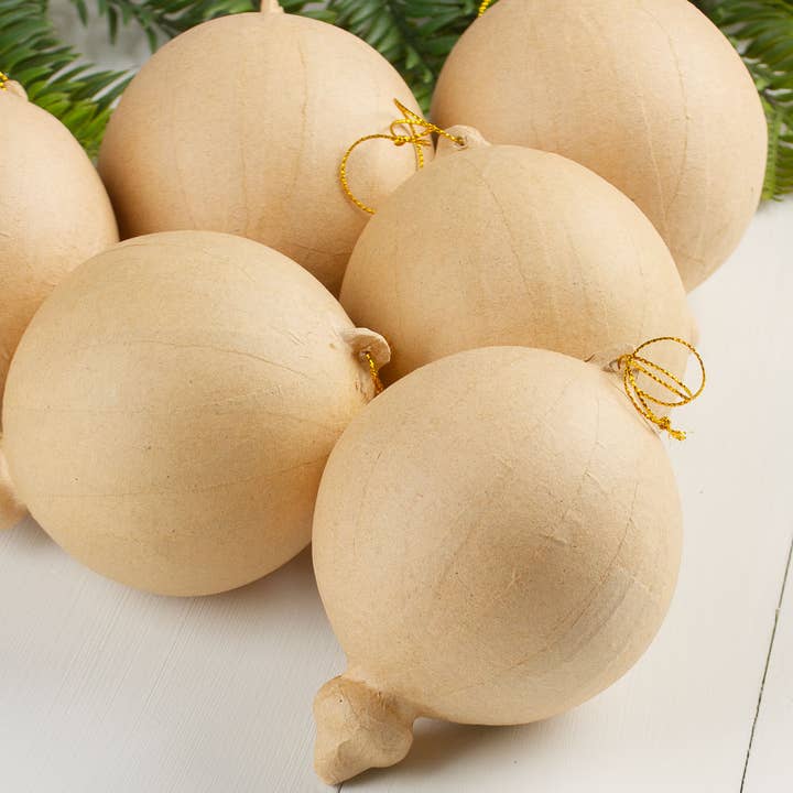 Factory Direct Craft - Wholesale Ornament Set - 4"L x 3" Dia. Paper Mache Christmas Ornament 1