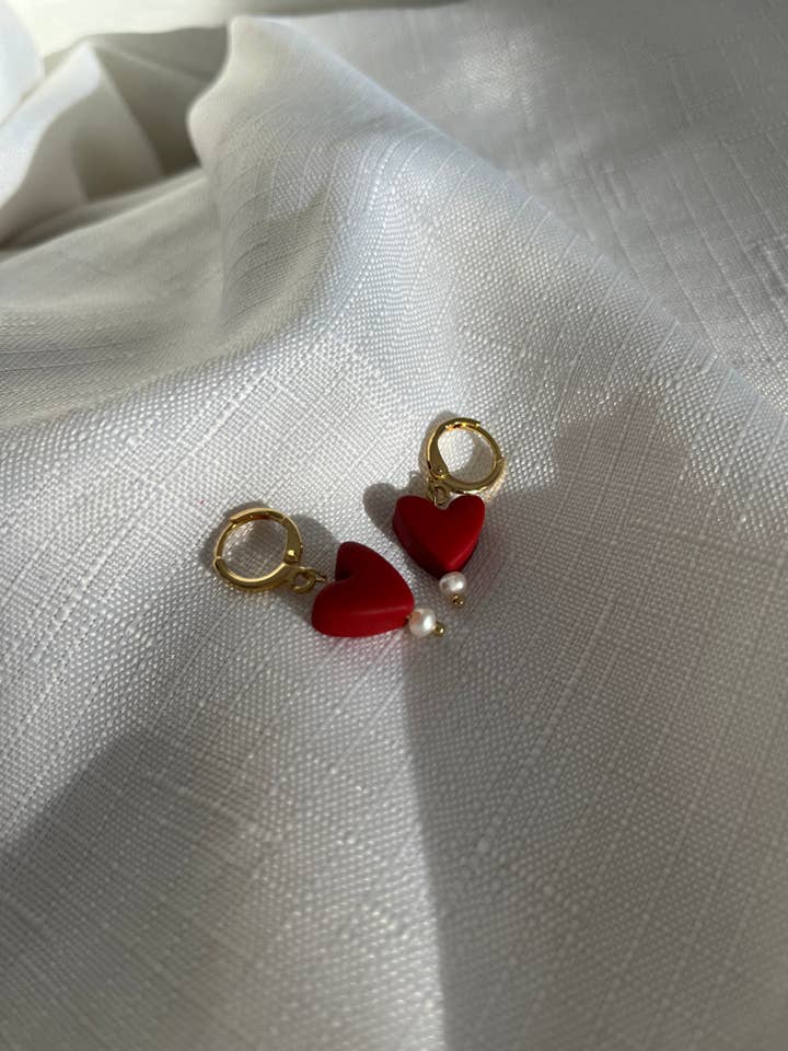 Mini Hearts + Freshwater Pearl for wholesale by Unearthed by Kathryn Peña