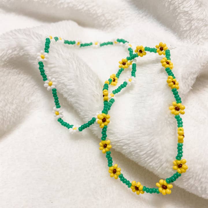 Klassieke Daisy & Sunflower armband/enkelbandje voor wholesale door Dainty Daisy Bead Co.