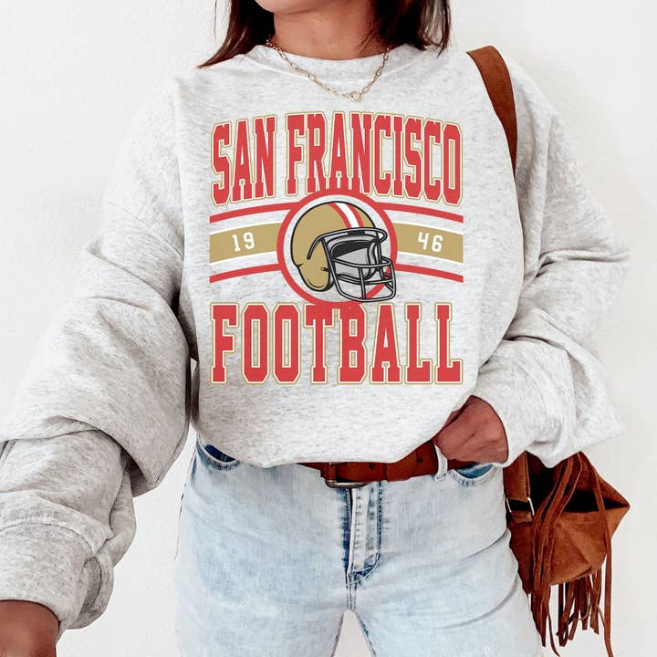 Vintage San Francisco 49ers Football Crewneck Sweatshirt for wholesale by TheKingShirt