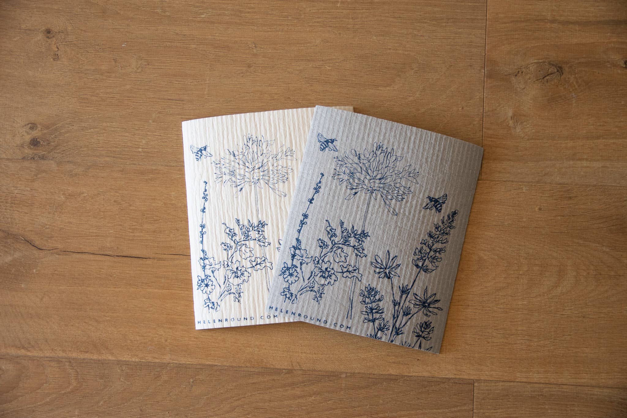 Helen Round - hand printed linen and bamboo wellness - Wholesale Dishcloth - Kitchen Cloths, Set Of 2 Household Sponges, Swedish Cloths0