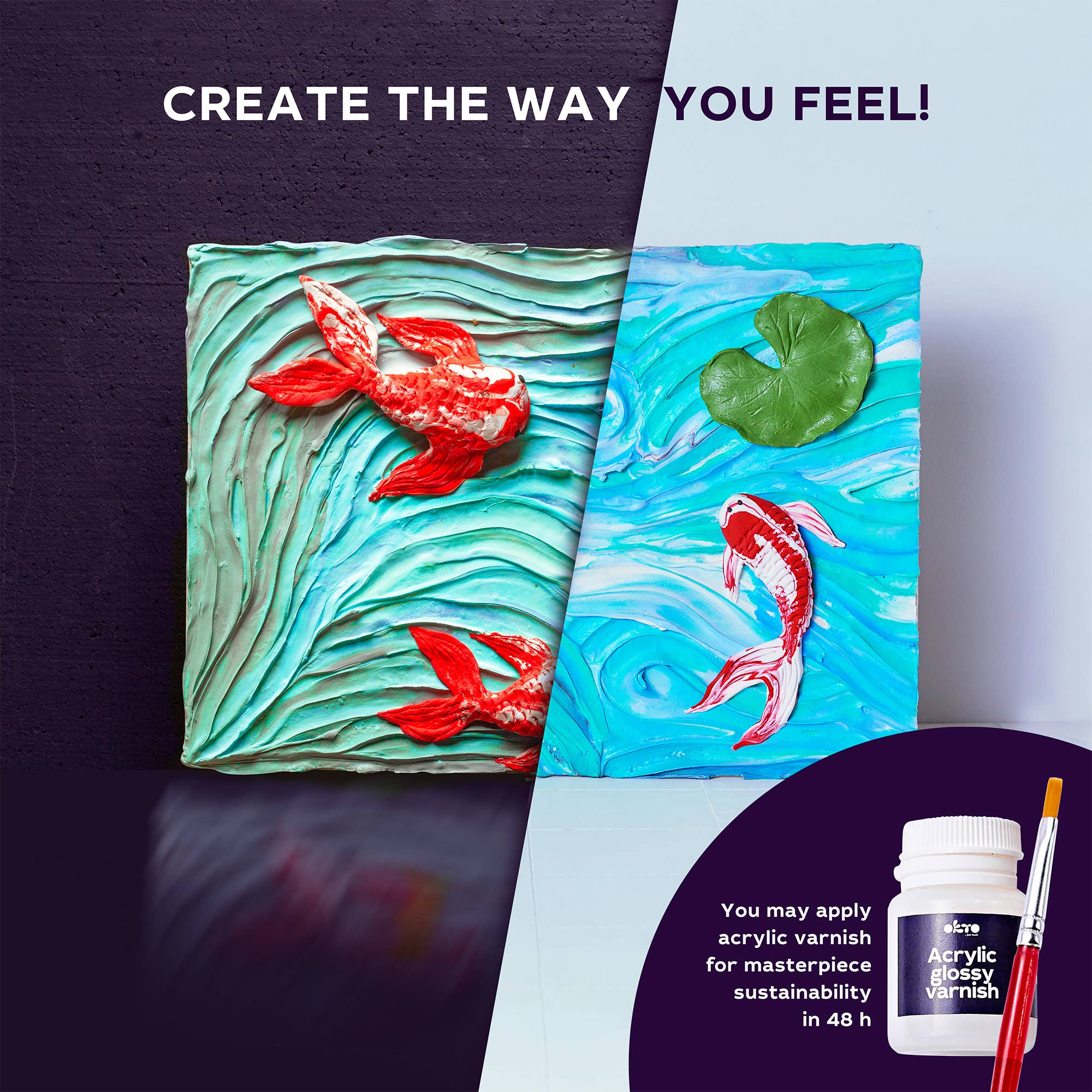 Fainotoys - Wholesale DIY Craft Kit - Kids - OKTO Sensory Art 3D Painting “Koi Carps”6