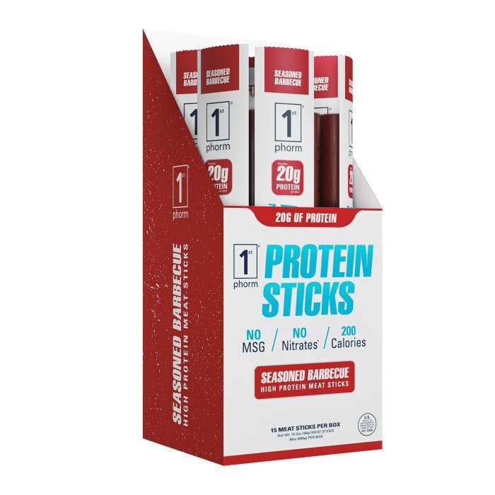 L&F Universal Goods - Wholesale Snack Bar - 1ST PHORM PROTEIN STICKS 15/56G SEASONED BBQ0