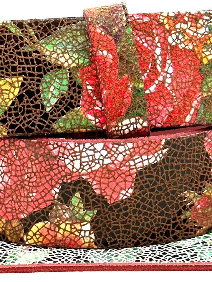 BASTIAN PRINTED LEATHER BELT - 19840BAST for wholesale by Yolete