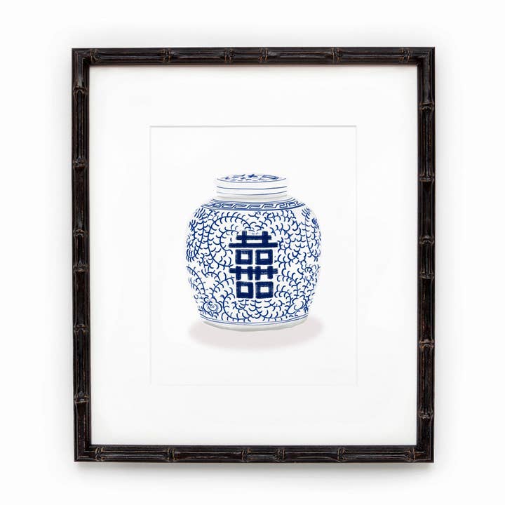 Frasco de Gengibre Azul e Branco Print #2 por atacado de Art and Soul